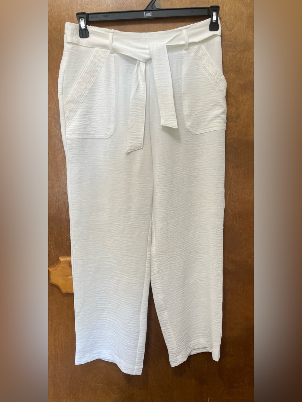 Soho Apparel White Wide-Leg Tie-Waist Pants
